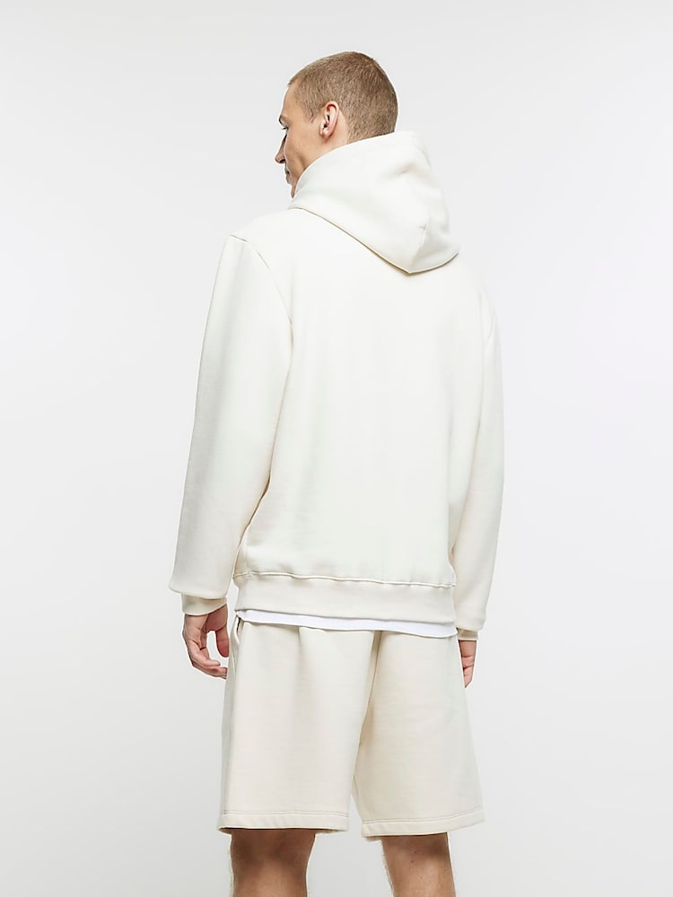 River Island Cream Regular Fit Long Sleeve Hoodie - Image 2 of 5