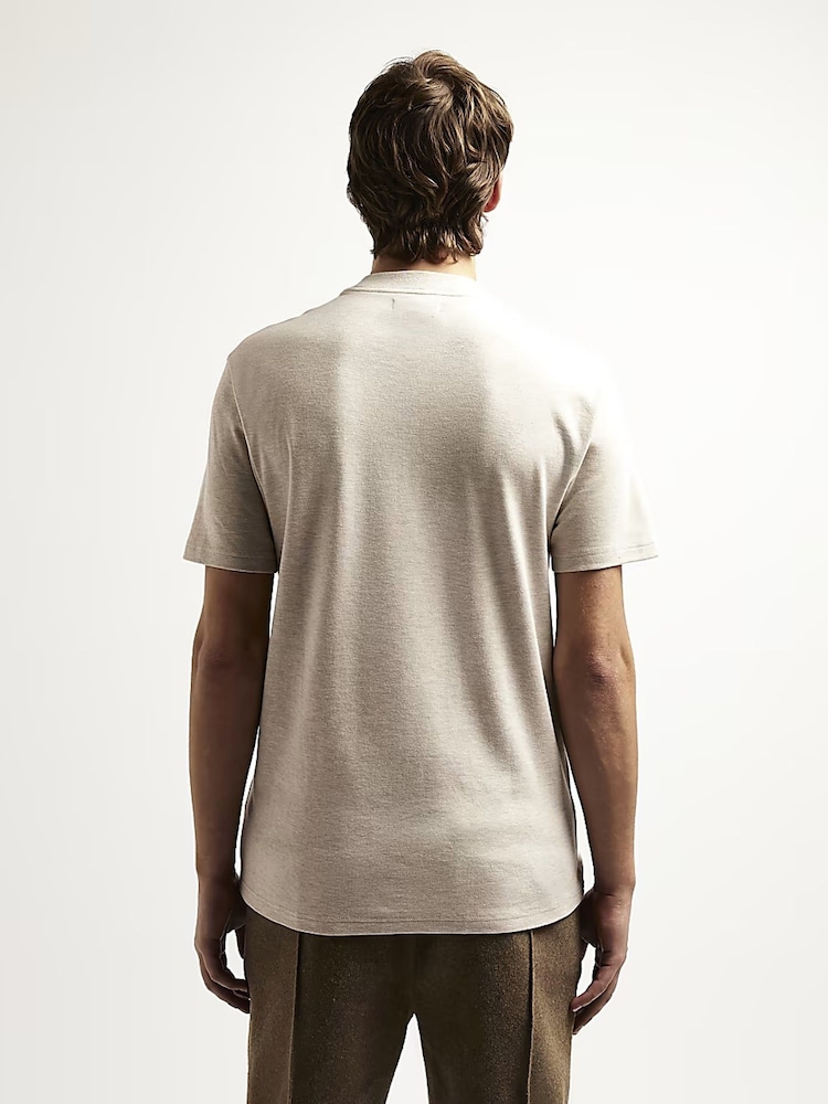 River Island Ecru Slim Fit Studio Heavyweight 100% Cotton T-Shirt - Image 2 of 5