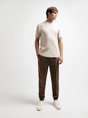 River Island Ecru Slim Fit Studio Heavyweight 100% Cotton T-Shirt - Image 4 of 5
