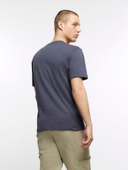 River Island Grey Slim Fit Studio Heavyweight 100% Cotton T-Shirt - Image 2 of 5