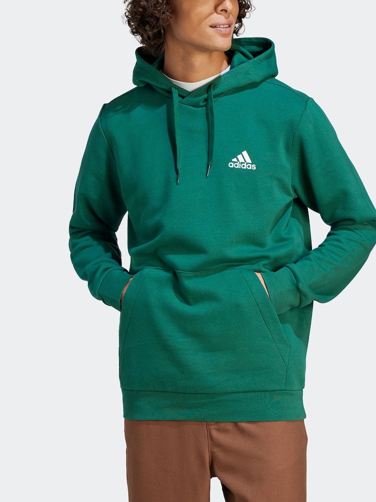 adidas Dark Green Essential Fleece Hoodie - Image 2 of 7