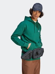 adidas Dark Green Essential Fleece Hoodie - Image 3 of 7