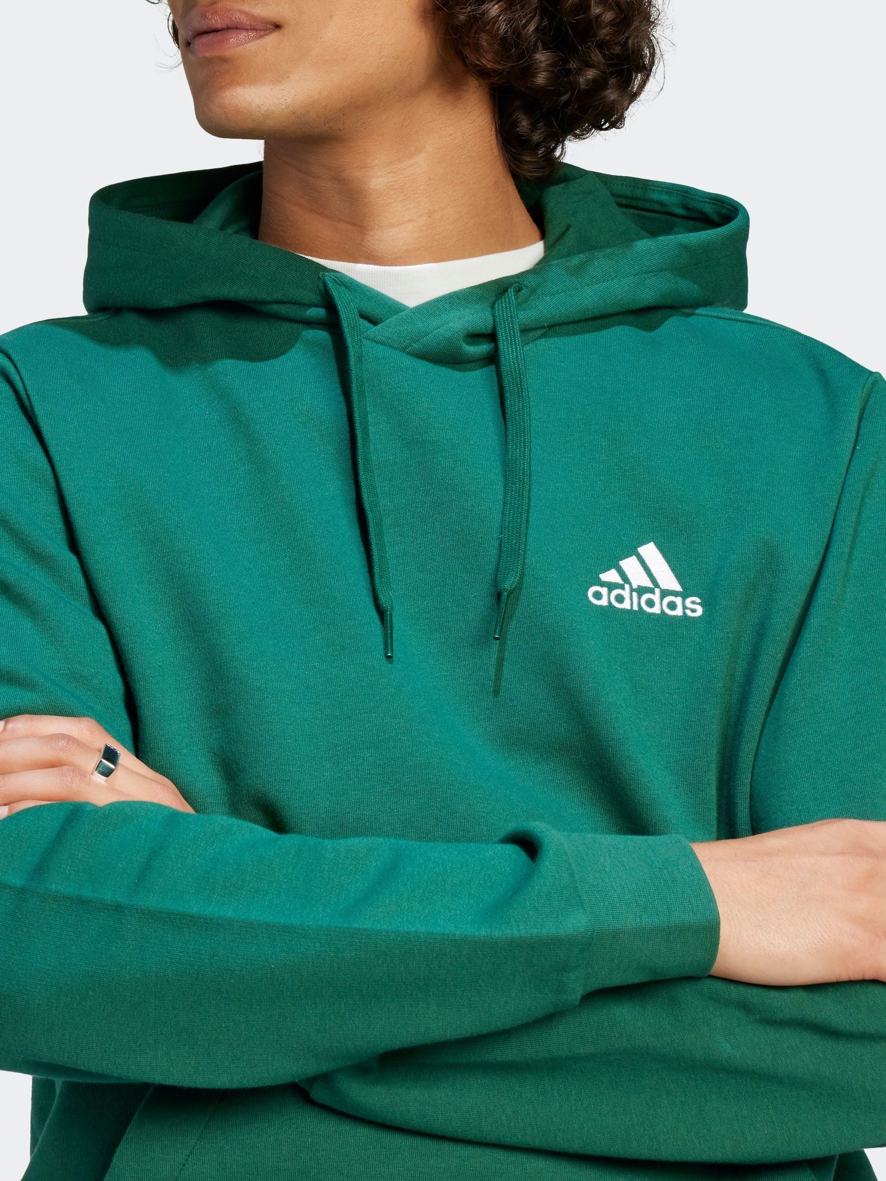 Buy adidas Dark Green Essential Fleece Hoodie from Next Luxembourg