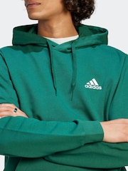adidas Dark Green Essential Fleece Hoodie - Image 4 of 7