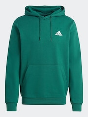 adidas Dark Green Essential Fleece Hoodie - Image 6 of 7