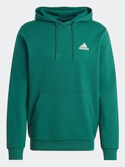 adidas Dark Green Essential Fleece Hoodie - Image 7 of 7