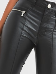 Joe Browns Black Essentials Zip Detail Faux Leather Trousers - Image 3 of 4