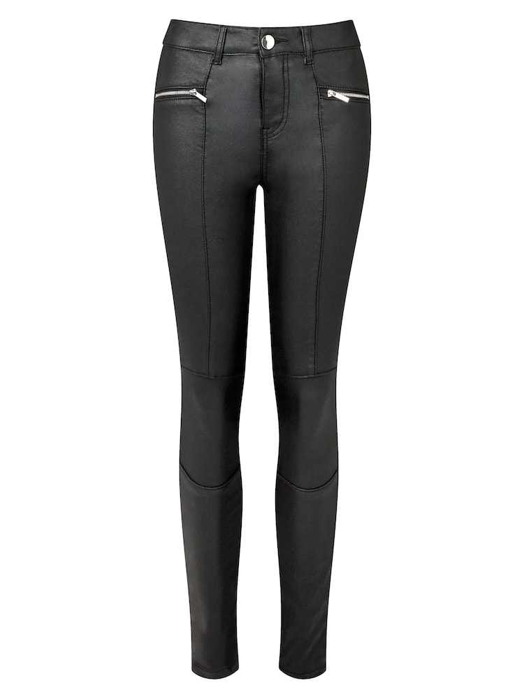 Joe Browns Black Essentials Zip Detail Faux Leather Trousers - Image 4 of 4