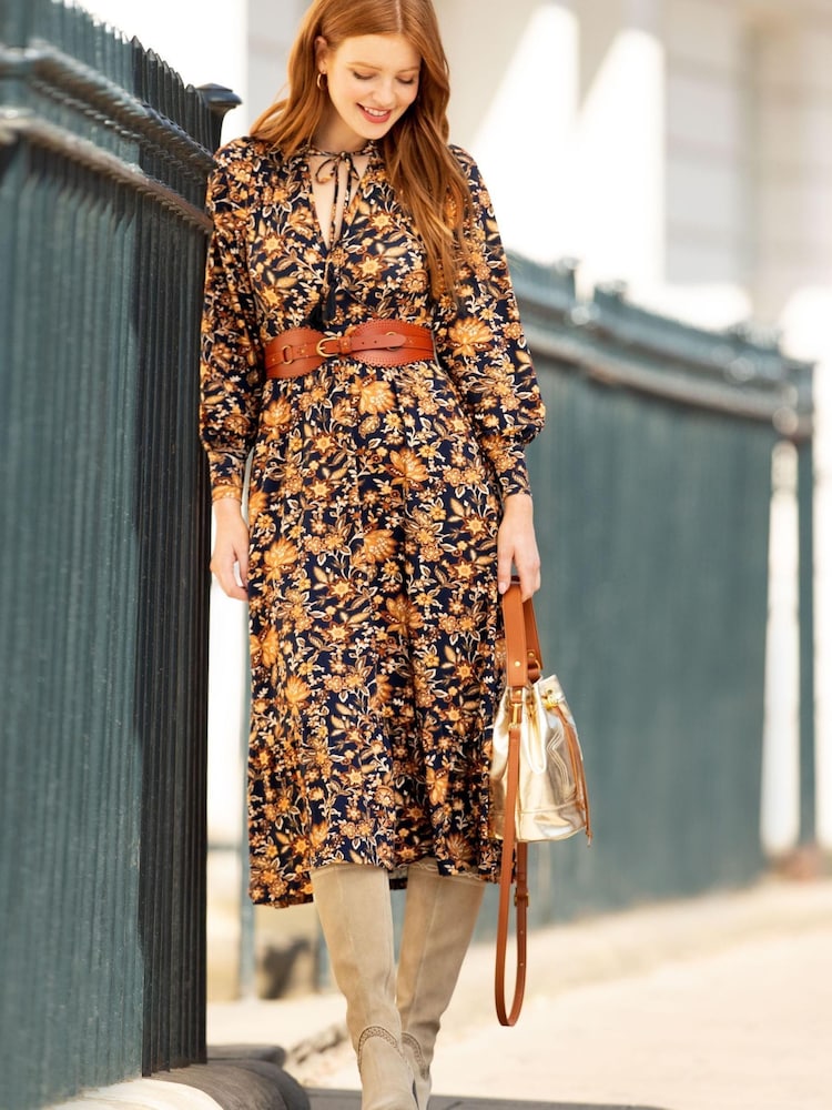 Joe Browns Black Rich Floral Jersey Dress - Image 1 of 6