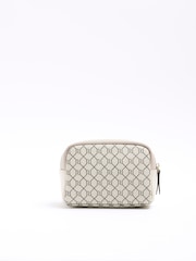River Island Beige Monogram Make Up Bag - Image 2 of 4