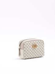 River Island Beige Monogram Make Up Bag - Image 3 of 4