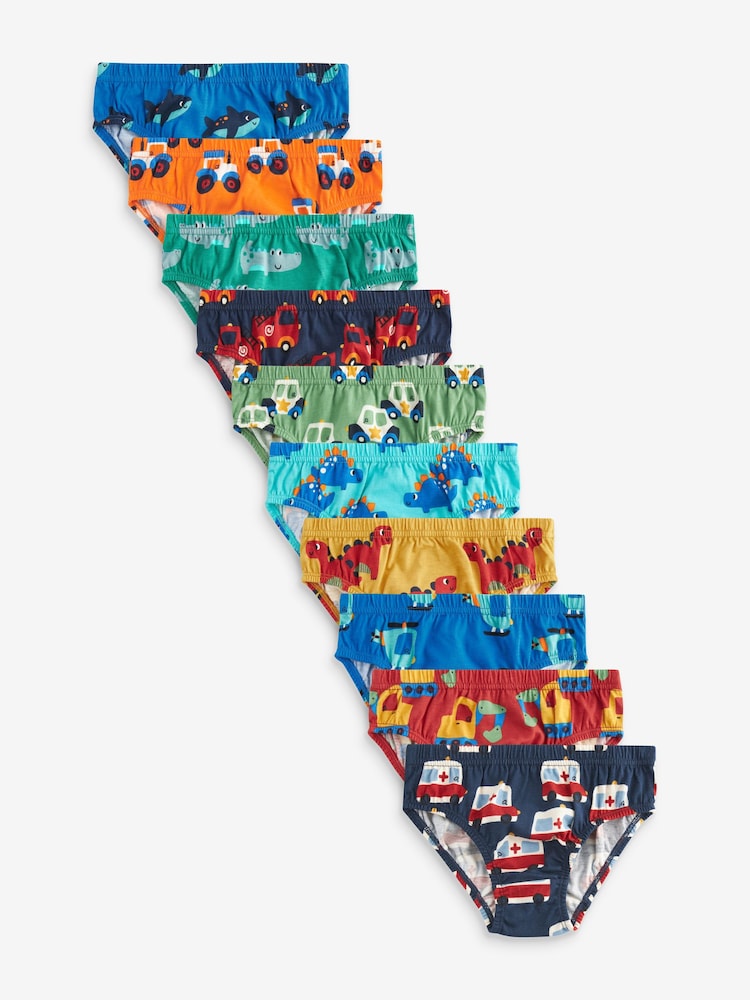 Bright Primary Print Briefs 10 Pack (1.5-10yrs) - Image 1 of 13 Bright Primary Print Briefs 10 Pack (1.5-10yrs) - Image 1 of 13
