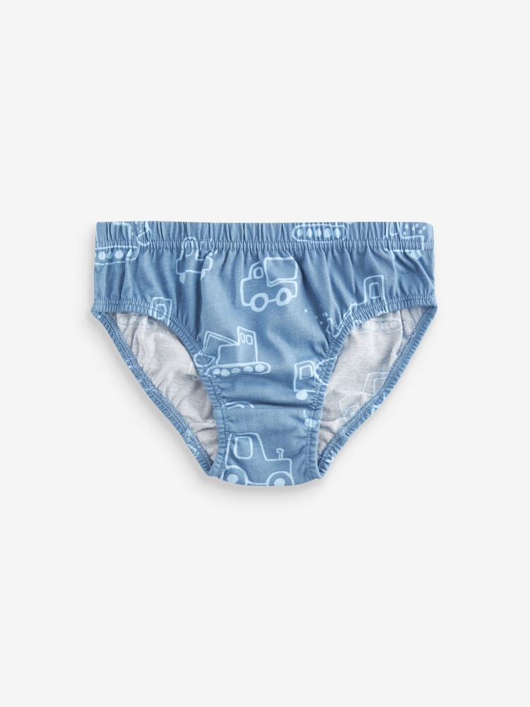 Blue Vehicle Print 100% Cotton Briefs 5 Pack (1.5-10yrs) - Image 2 of 8