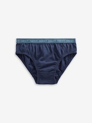 Blue Jacquard waistband 100% Cotton Briefs 5 Pack (1.5-16yrs) - Image 2 of 8
