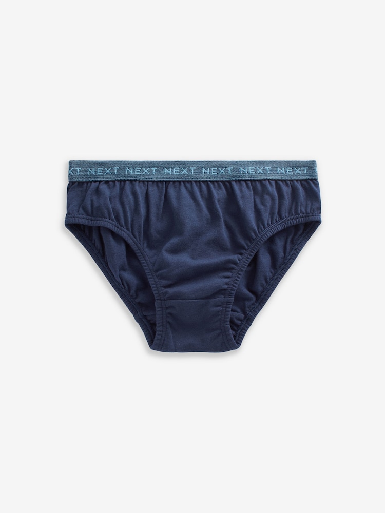 Blue Jacquard waistband 100% Cotton Briefs 5 Pack (1.5-16yrs) - Image 2 of 8