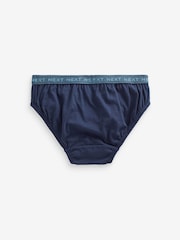 Blue Jacquard waistband 100% Cotton Briefs 5 Pack (1.5-16yrs) - Image 3 of 8