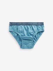 Blue Jacquard waistband 100% Cotton Briefs 5 Pack (1.5-16yrs) - Image 5 of 8