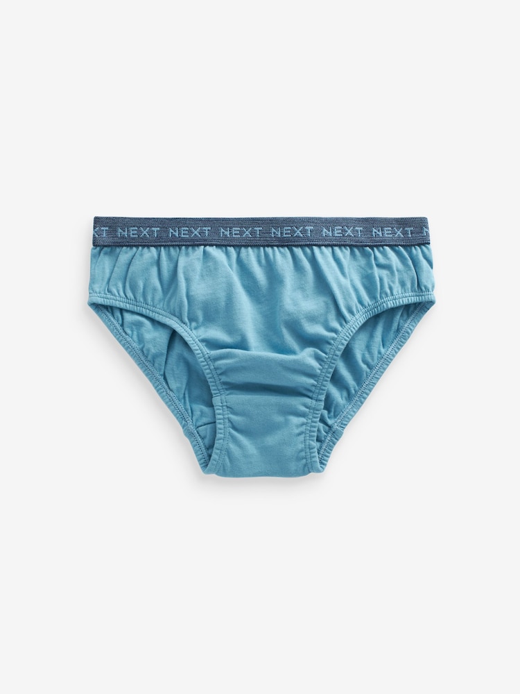 Blue Jacquard waistband 100% Cotton Briefs 5 Pack (1.5-16yrs) - Image 5 of 8