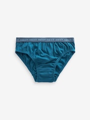 Blue Jacquard waistband 100% Cotton Briefs 5 Pack (1.5-16yrs) - Image 6 of 8