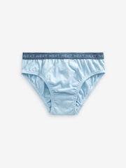 Blue Jacquard waistband 100% Cotton Briefs 5 Pack (1.5-16yrs) - Image 7 of 8
