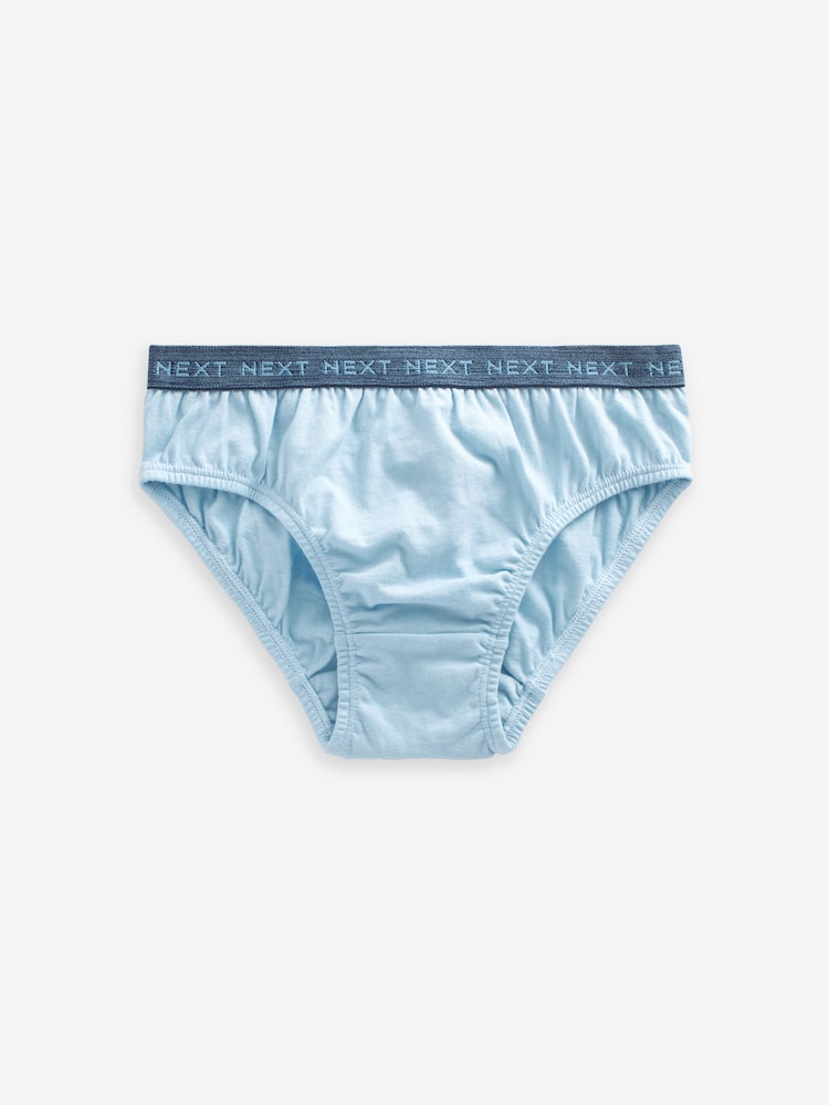 Blue Jacquard waistband 100% Cotton Briefs 5 Pack (1.5-16yrs) - Image 7 of 8