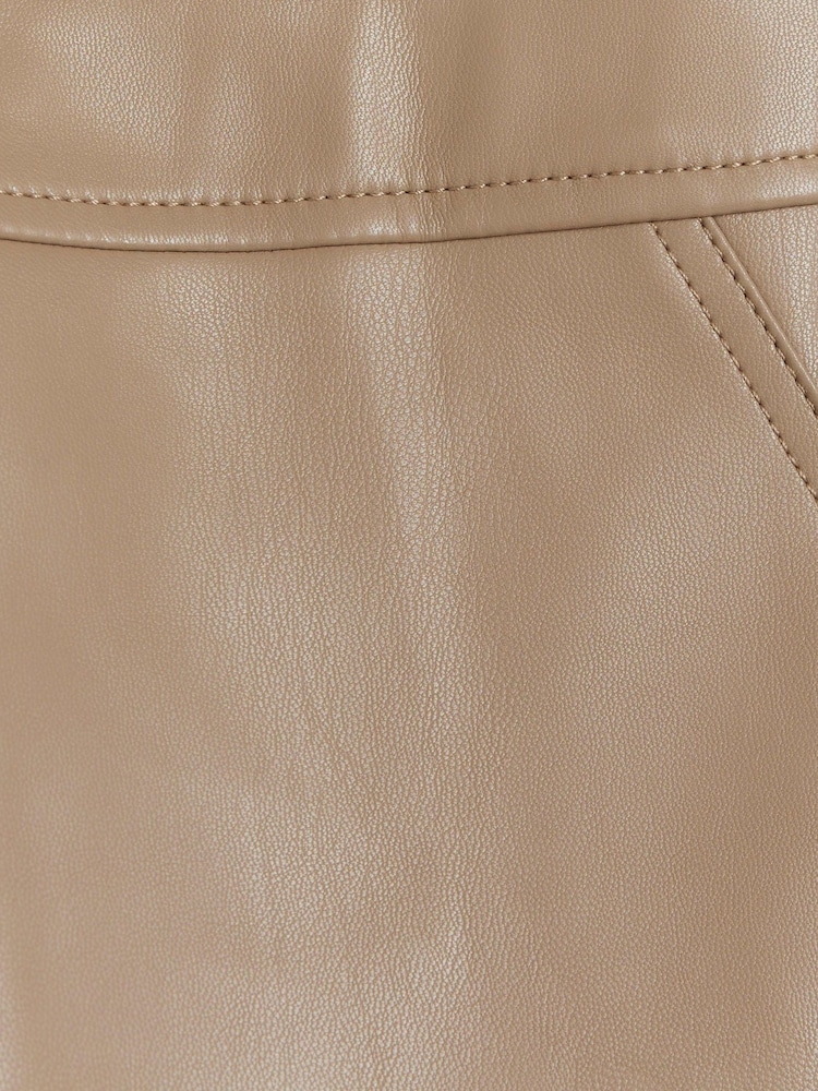 River Island Brown Faux Leather Mini Skirt - Image 12 of 12