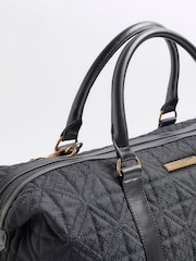 River Island Black Monogram Jacquard Holdall Bag - Image 4 of 4