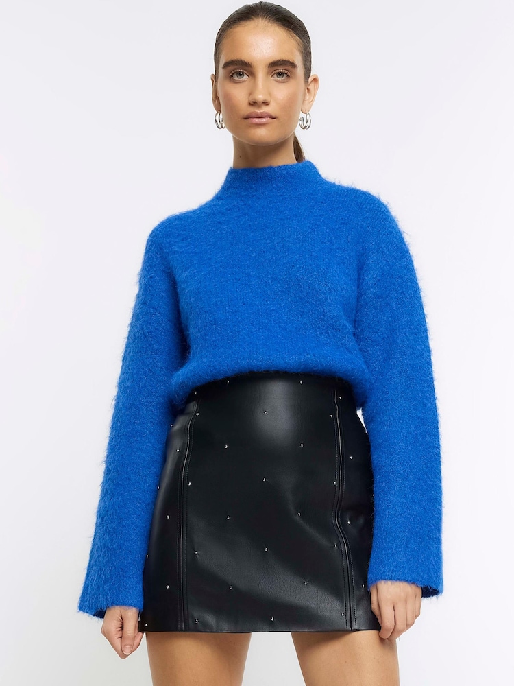 River Island Black Studded Mini Skirt - Image 1 of 1