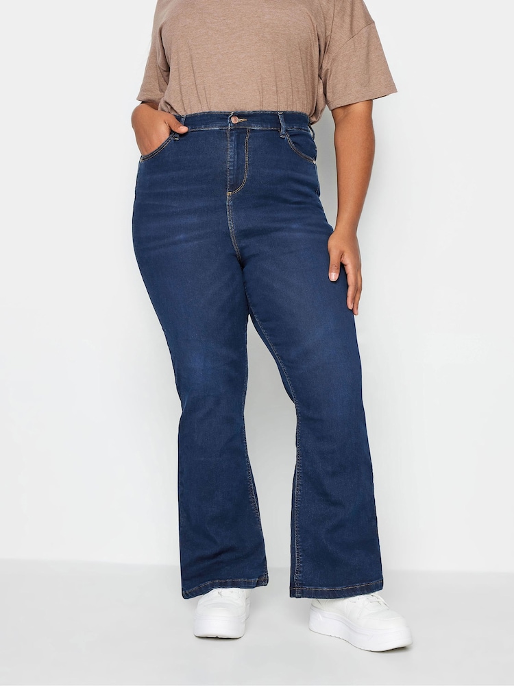 Yours Curve Blue Bootcut Stretch ISLA Jeans - Image 2 of 3