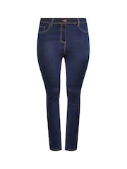 Yours Curve Blue RUBY Straight Leg Jean - Image 4 of 5