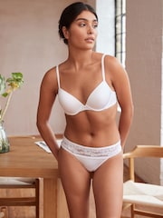 White Pad Plunge Lace Bra - Image 1 of 8