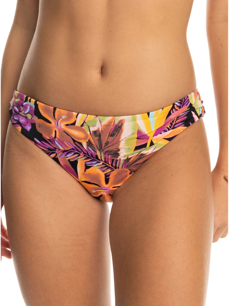 Roxy Floral Printed Black Bikini Bottoms - Image 1 of 5