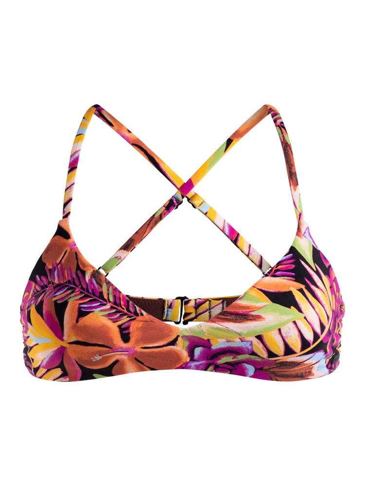 Roxy Floral Printed Black Bikini Top - Image 5 of 5