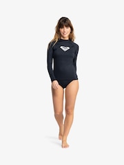 Roxy Navy Whole Hearted Long Sleeved Rash Vest - Image 3 of 6