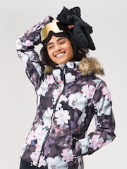 Roxy Snow Jet Floral Ski Black Jacket - Image 1 of 6