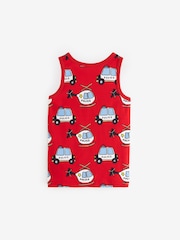 Emergency Vehicle Print 100% Cotton Printed Vests 3 Pack (1.5-8yrs) - Image 2 of 3