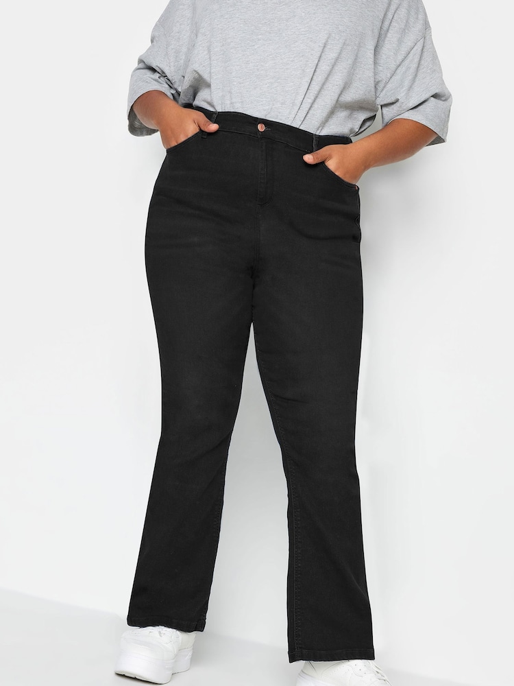 Yours Curve Black Bootcut Stretch ISLA Jeans - Image 1 of 4
