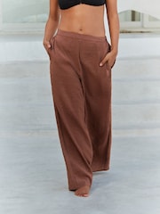 Chocolate Brown Rochelle Humes Coord Pull-Ons Wide Leg Trousers - Image 5 of 8