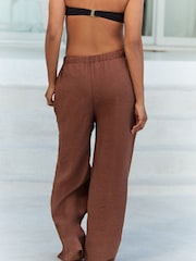 Chocolate Brown Rochelle Humes Coord Pull-Ons Wide Leg Trousers - Image 6 of 8