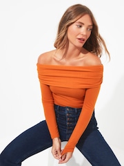 Orange - Joe Browns Bardot Jersey Top - Image 1 of 5