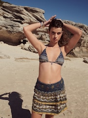 Blue/Navy Shirred Mini RaRa Skirt - Image 7 of 9