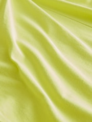 Lime Green 100% Cotton Twist Short Sleeved T-Shirt Summer Dress - Image 7 of 7