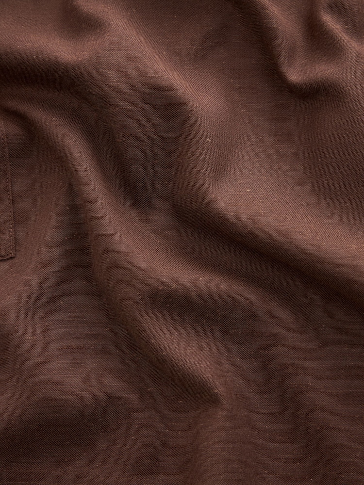 Chocolate Brown Utility Sleeveless Mini Dress With Linen - Image 7 of 7