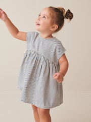 Blue Stripe Boxy Cotton Dress (3mths-7yrs) - Image 4 of 7