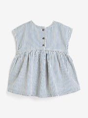 Blue Stripe Boxy Cotton Dress (3mths-7yrs) - Image 6 of 7