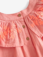 Coral Pink Embroidered Beach Dress (3mths-8yrs) - Image 9 of 9
