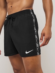 Nike Black 5 Inch Black Logo Tape Volley Swim Shorts - Image 1 of 7