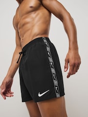 Nike Black 5 Inch Black Logo Tape Volley Swim Shorts - Image 3 of 7