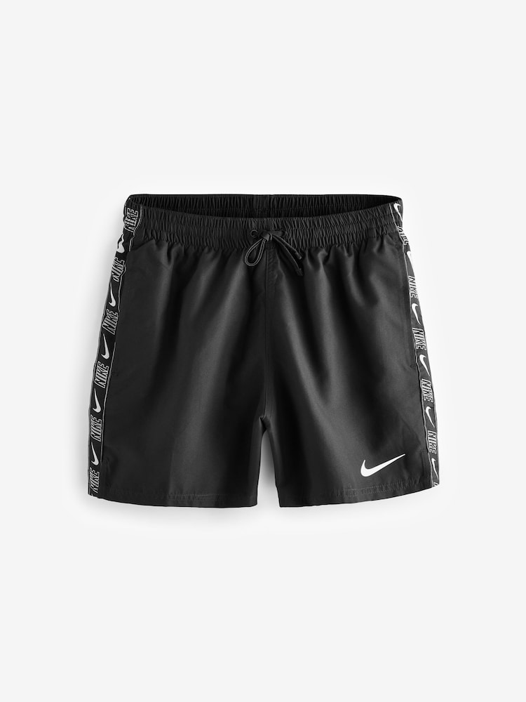 Nike Black 5 Inch Black Logo Tape Volley Swim Shorts - Image 7 of 7