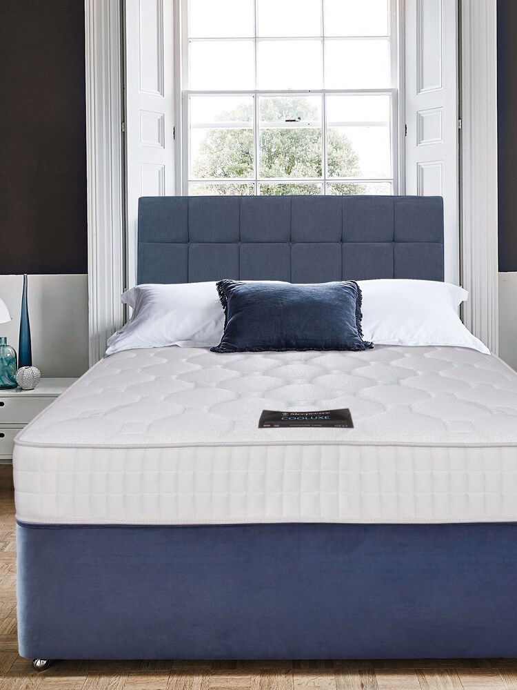 Sleepeezee Blue Cooluxe 1600 Mattress and 2 Drawer Divan Base Set - Image 1 of 2